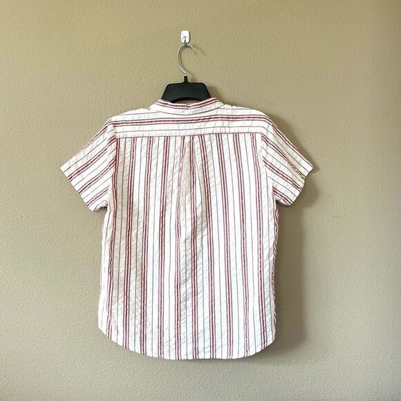 L. L. Bean Striped Half Button Front Top - Picture 7 of 8